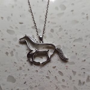 Zales Silver Horse Pendant Necklace